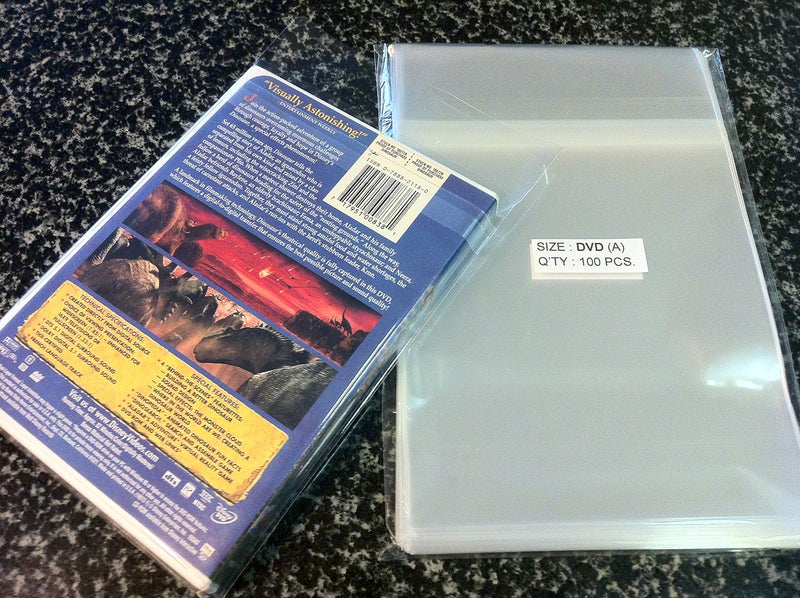 UNIQUEPACKING 100 Pcs Clear Standard DVD Case Cello/Cellophane Bags Non Shrink 6x8 - Image 2